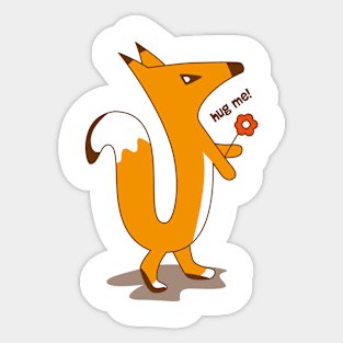 Fox. Hug me! Sticker